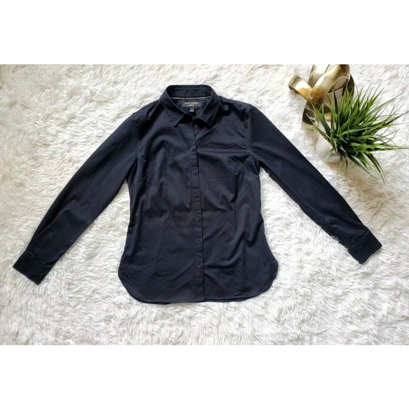 Banana Republic Black Tailored Button-Down Long Sleeve Shirt Size 2 RT$70 NEW - Picture 5 of 10